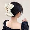 Elegant Large Bow and Flower Style Hair Claw Clip for Women - Chiffon and Fabric Design