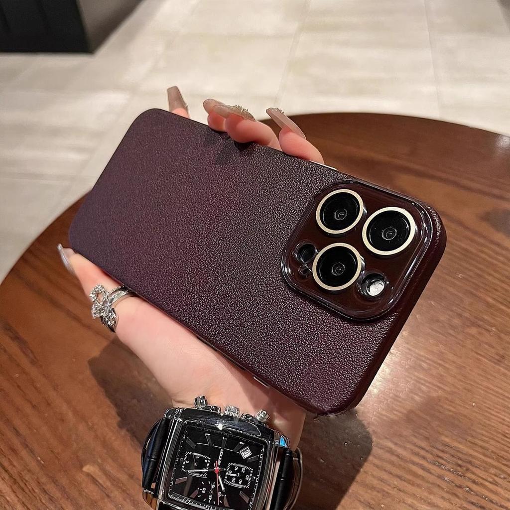 Leather Lychee Pattern Suitable for Apple 15 Promax Mobile Phone Case New IPhone 14 Matte All Inclusive 15 Protective Case