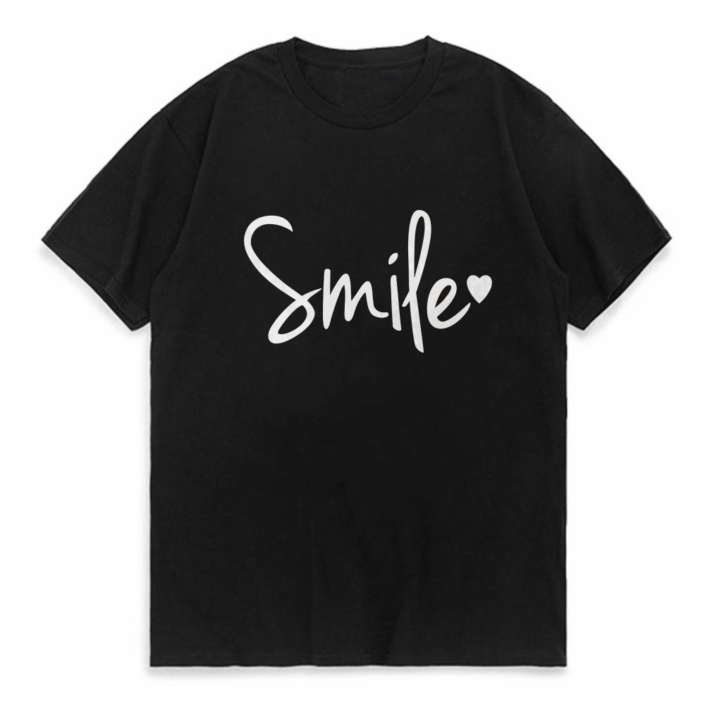 

Smile Heart Print Women T Shirt Short Sleeve O Neck Loose Women Tshirt Ladies Tee Shirt Tops Clothes 4XL