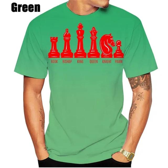 Schach Herren T-Shirt 3D-Druck Schach T-Shirt Modisches Kurzarm-Hip-Hop-T-Shirt Lockeres Freizeit-T-Shirt Atmungsaktives Bequemes Oberteil