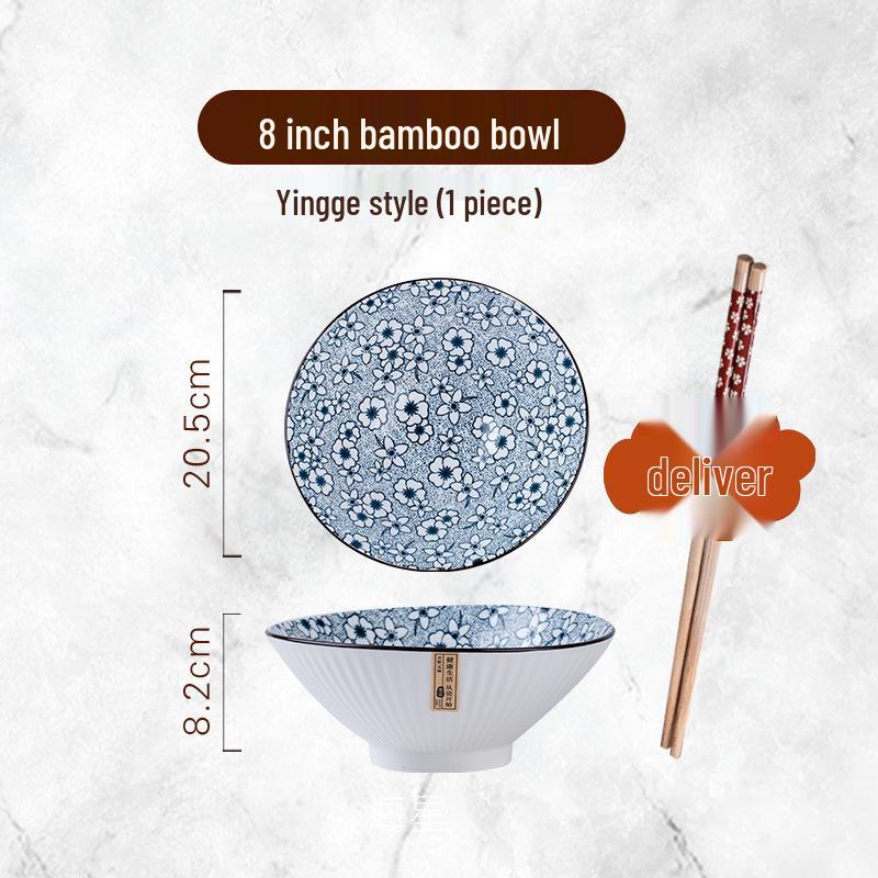 

Японская минималистичная коническая керамическая миска для салатов и лапши