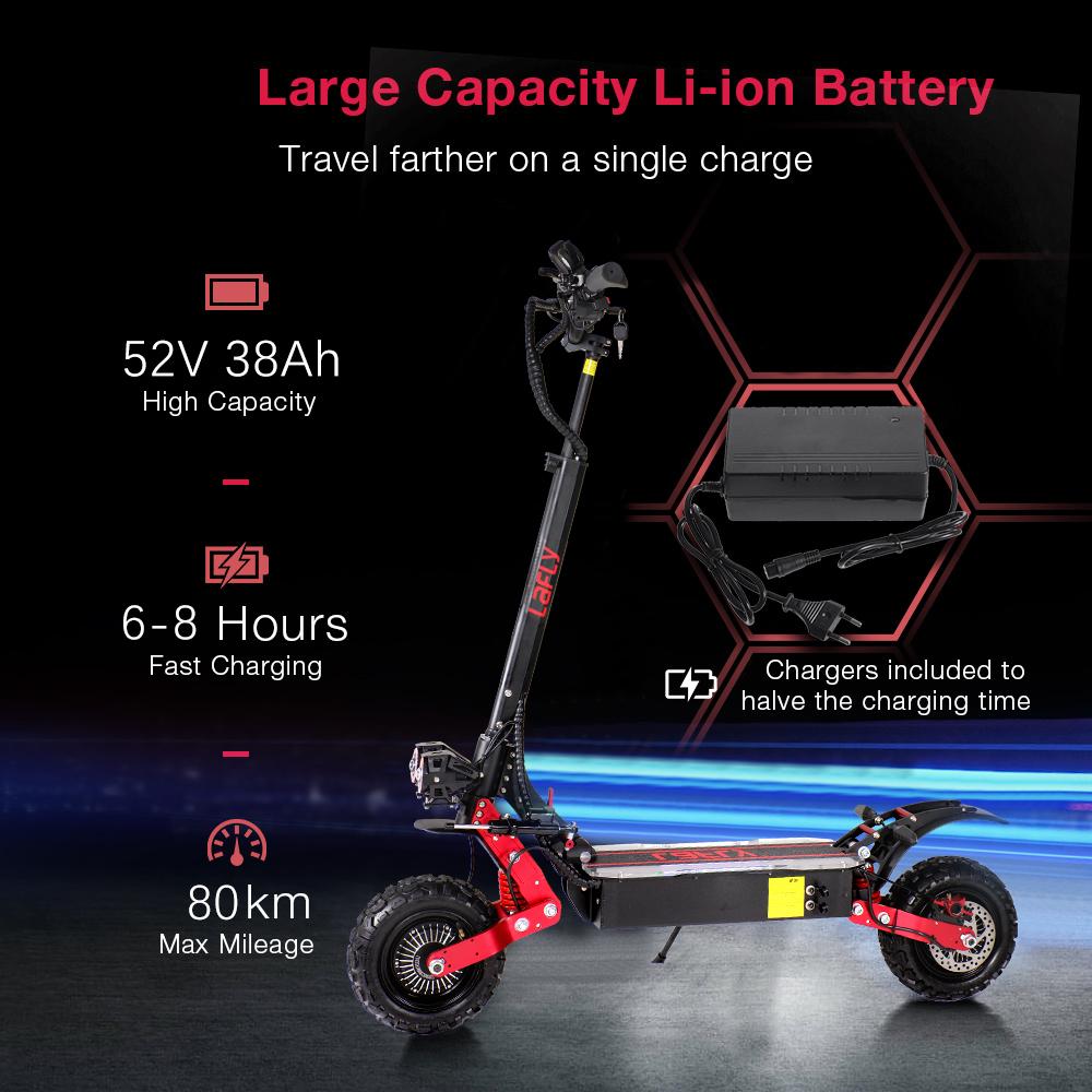 2025 EU-Certified RS7 Hot Sale 3800W Dual Motor 52V 38AH Electric Scooter 80KM/H Top Speed 70KM Range Foldable for Ultimate Mobi