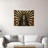 Santa Muerte Floral Skull Tapestry Vintage Day Of The Dead Print Wall Hanging Bedroom Dorm Apartment Aesthetic Decor