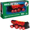 Електричний потяг Brio Mighty Action зі звуком і світлом 33592, Перемикання ручного та електричного режимів, Дерев'яна іграшка для дітей від 3 років