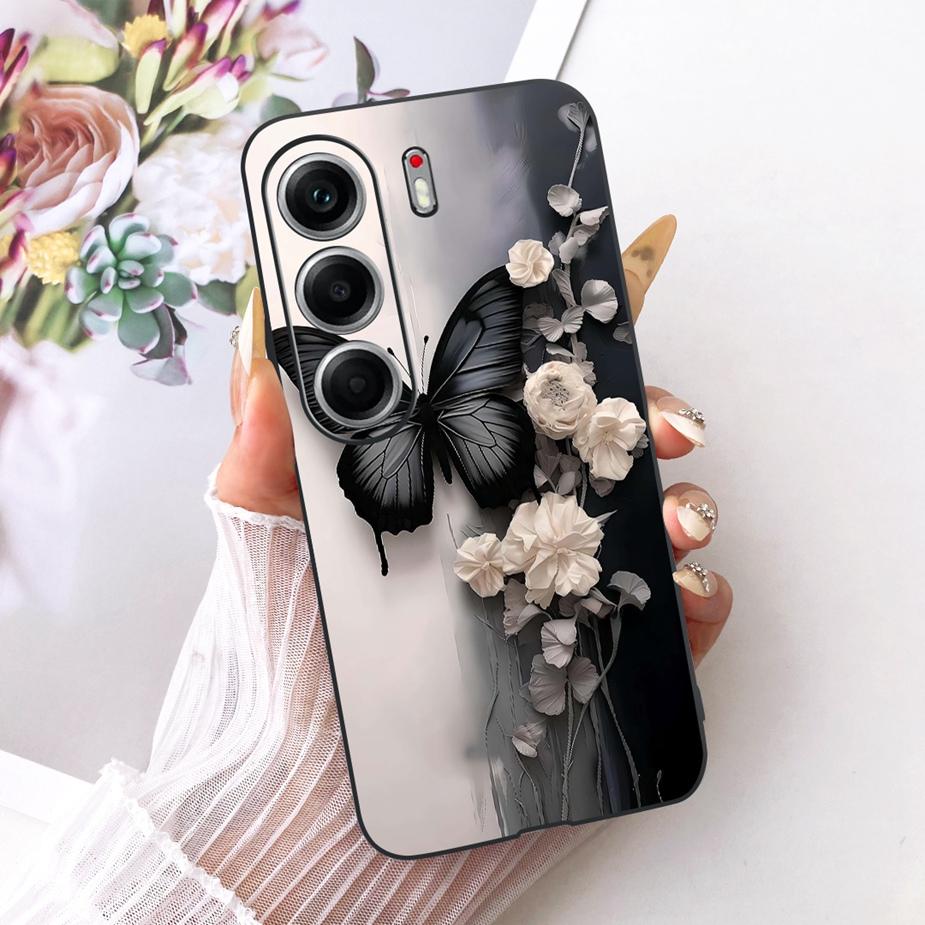 For Tecno Camon 40 Pro 5G CM7 Case Luxury Butterfly Painted Cover Soft TPU Phone Case For Tecno Camon 40 Camon40 Pro 4G CM6 Bags