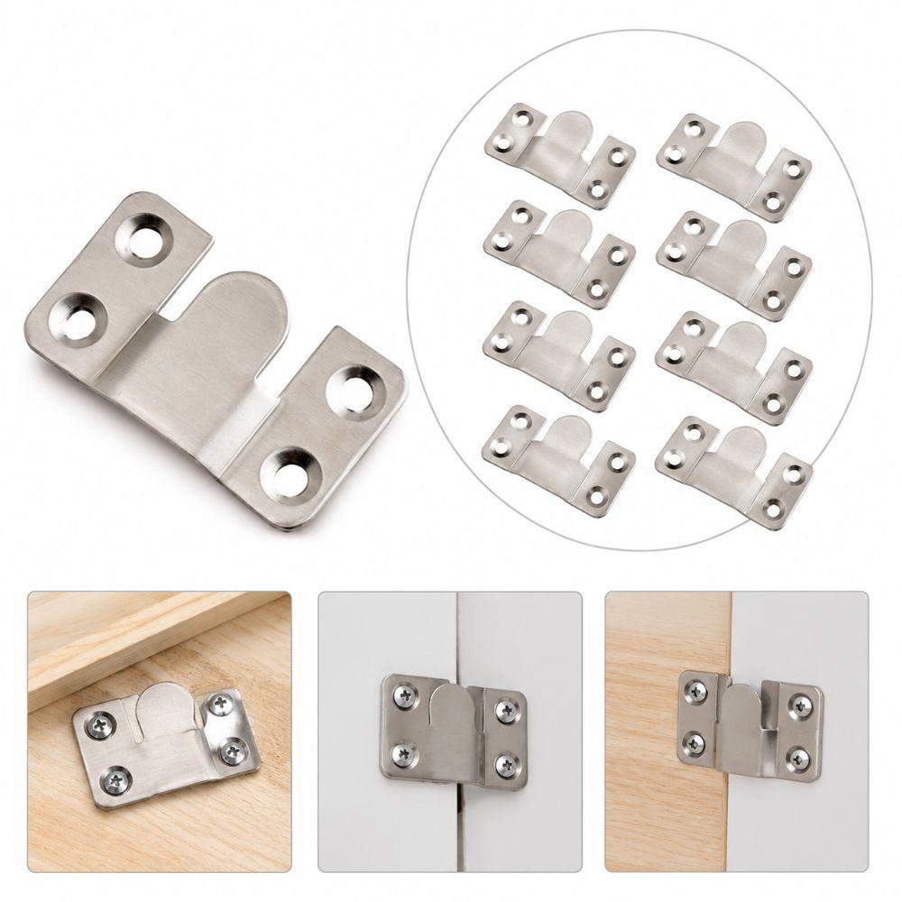 10pcs Rust Proof Hanging Brackets Interlocking Design Flush Mount Bracket Wall Fixing Bracket  Home