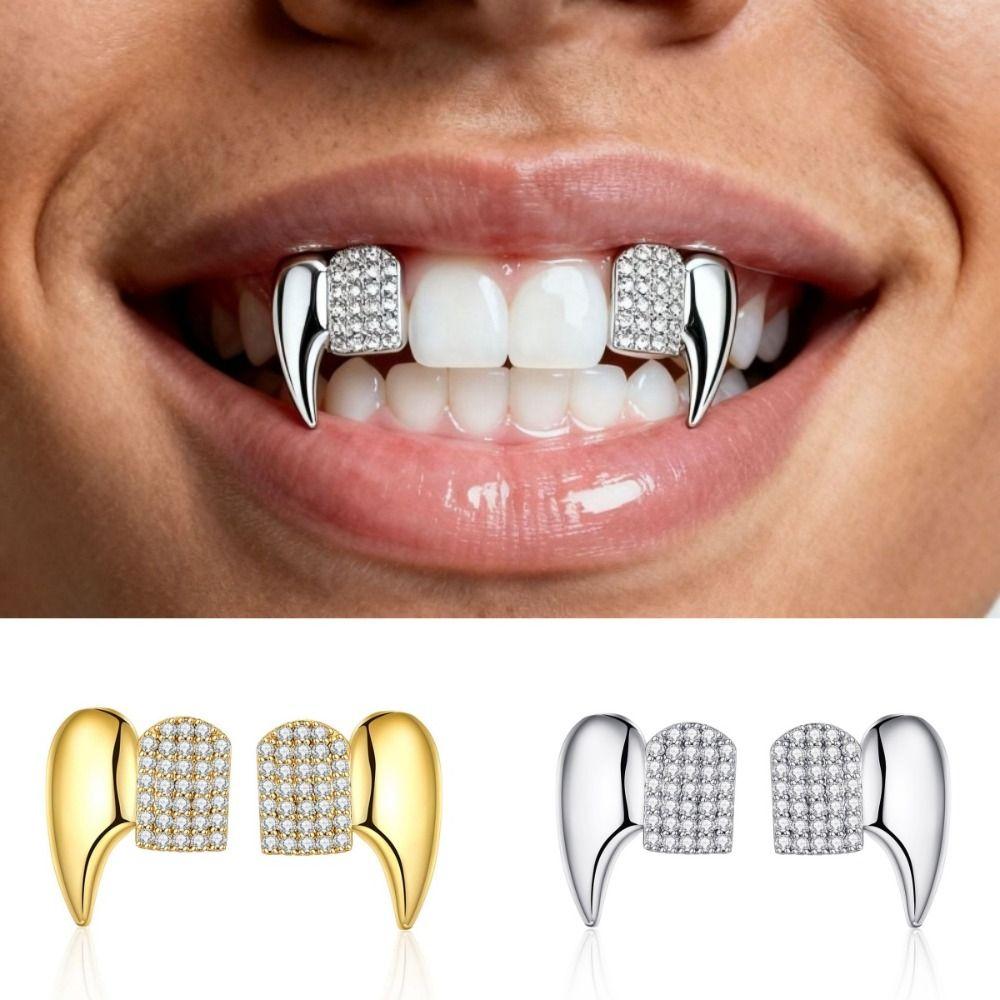 Glossy Finish Teeth Grillz Caps Anti Slip Teeth Jewelry Halloween Fashion Dental Set Halloween