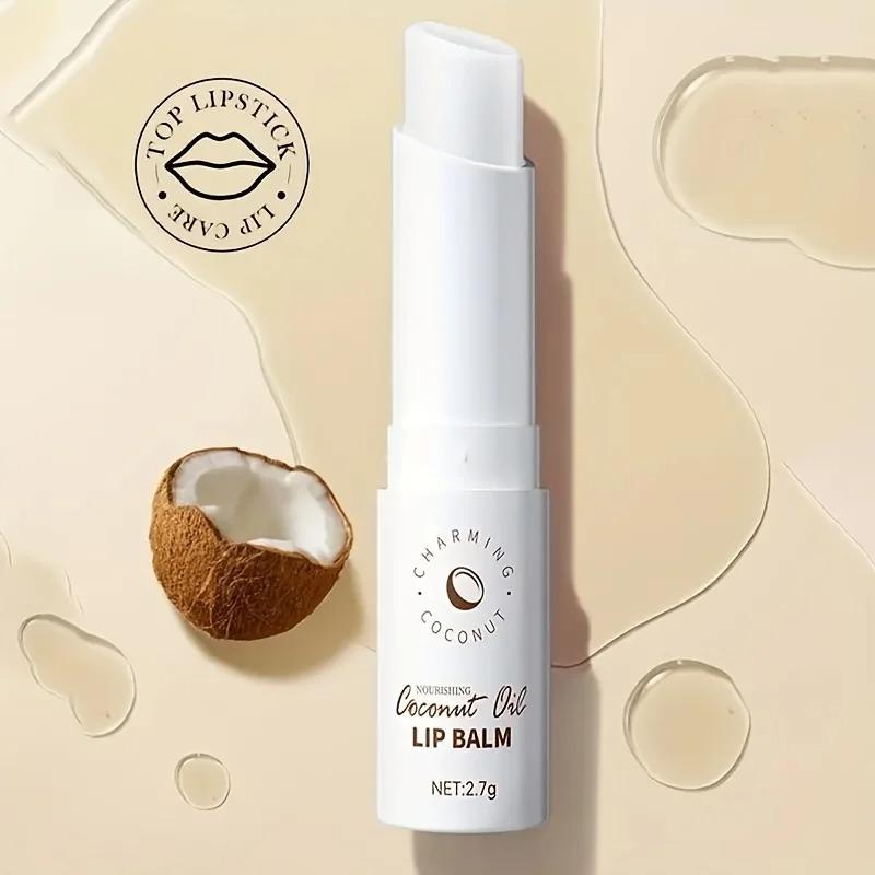 Coconut Lip Balm Natural Moisturizing Treatment for Dry Lips with Vitamin E Hydrating Nourishing Lip Care 2.7g