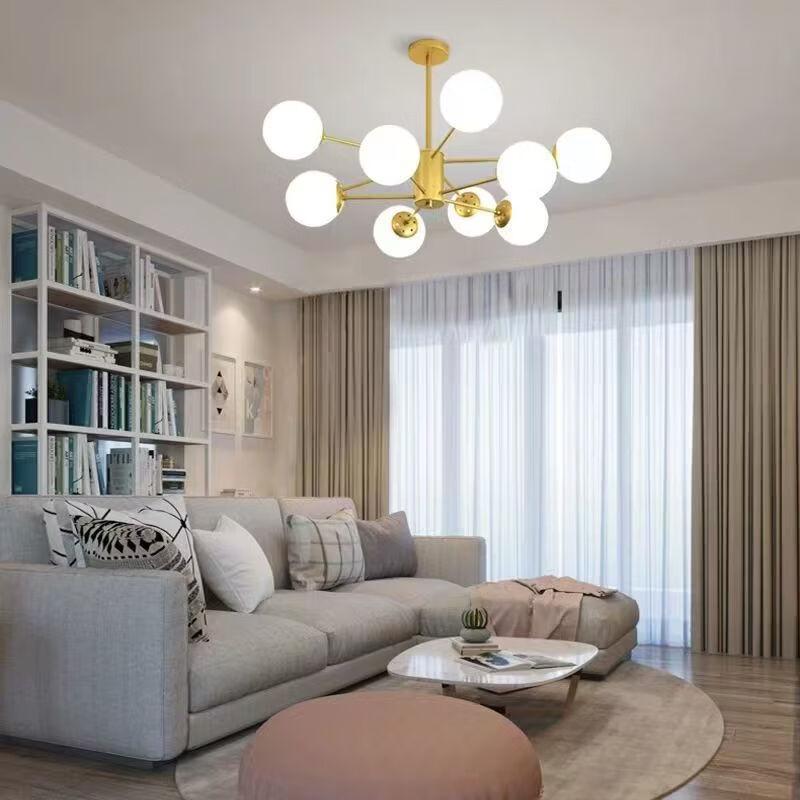 Nordic 16-Light Gold Chandelier with LED Spotlights