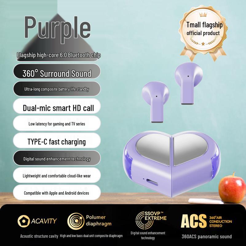 Women's Style Noise-Cancelling Bluetooth Earphones: Long Battery, No Delay, Great Sound