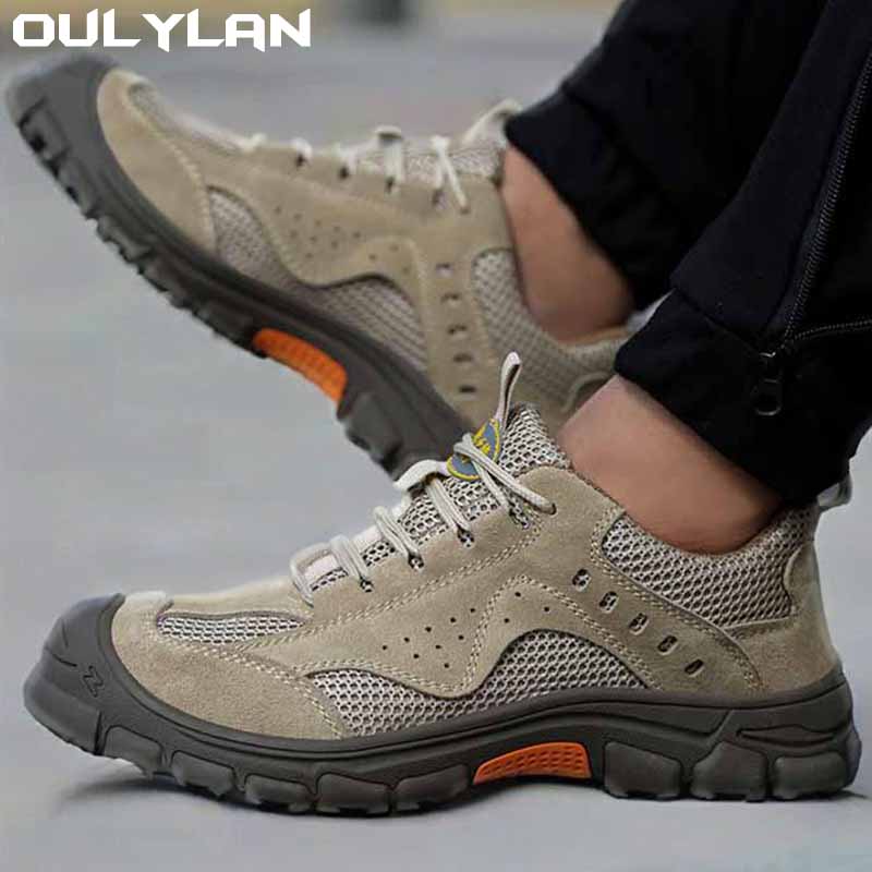 Oulylan Summer New Unisex Safety Shoes Men Work Sneakers Indestructible Safety Boots Women Shoes Men Steel Toe Shoes Sport Style