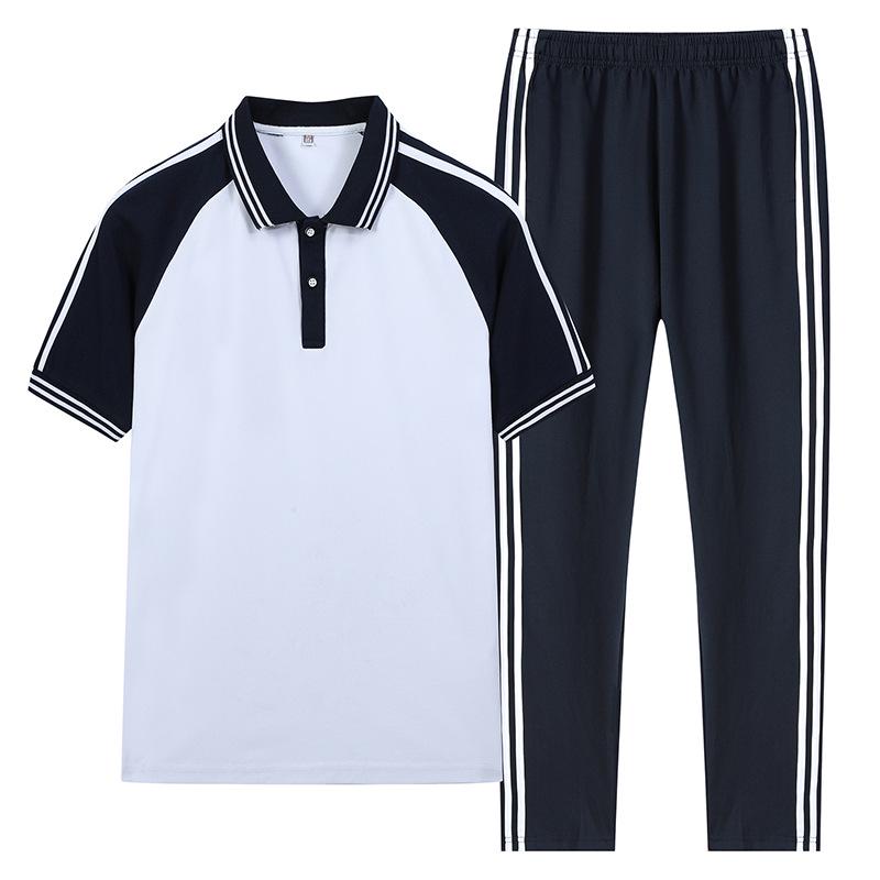 Summer Short-Sleeve School Uniforms for Primary & Middle School Students, Boys & Girls, Junior High & High School, College Style Class Sets.