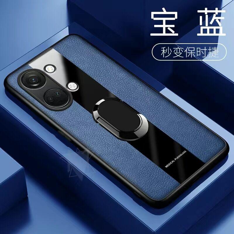Custodia per Telefono con Anello Magnetico Per OnePlus Nord 3 5G Copertura in Pelle di Lusso Per One Plus Nord3 Elegante Capa Paraurti in Silicone Antiurto