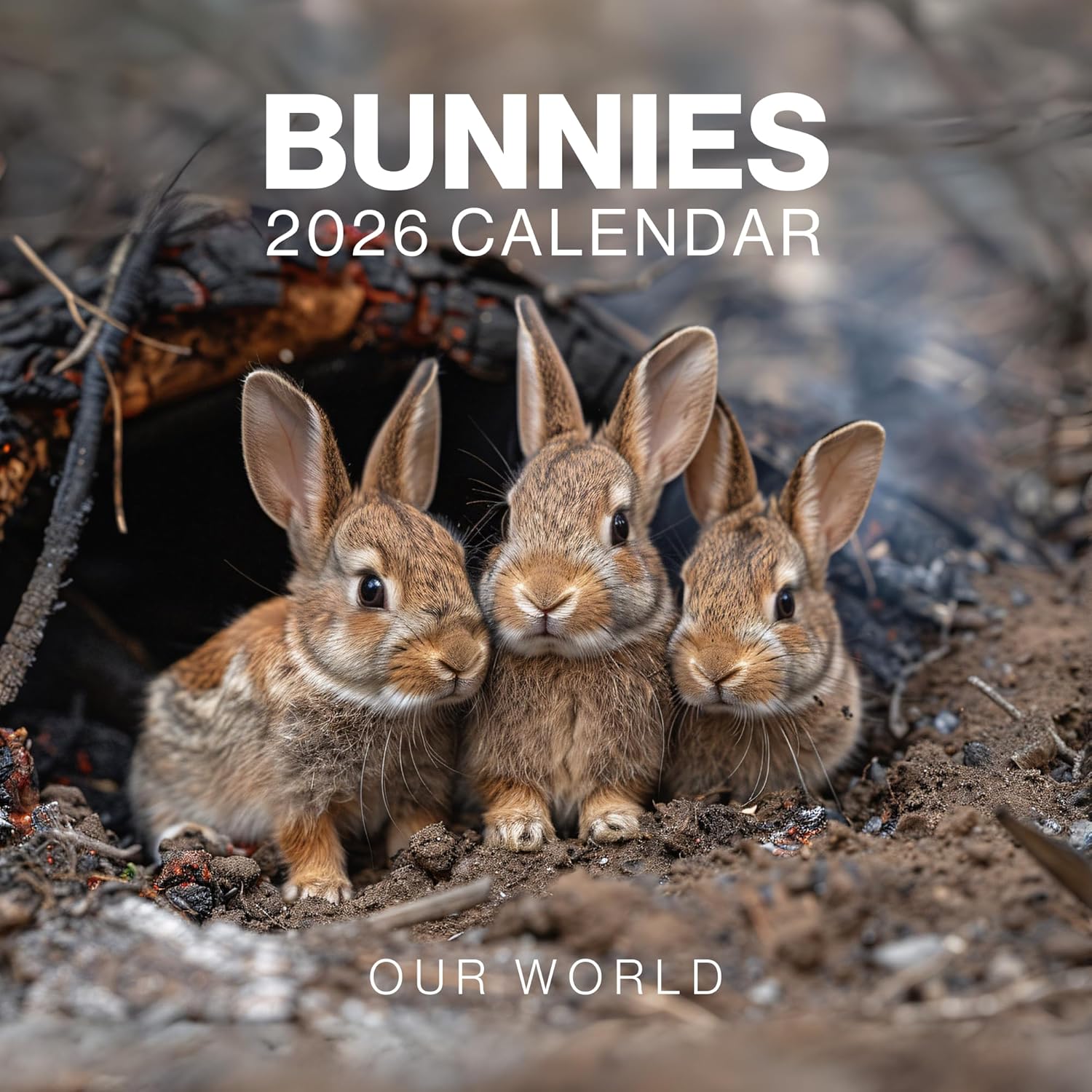 Bunny Calendar 2026 - Large 12 Month 2026 Wall Calendar - Month to View Rabbit Wall Planner Made by Our World Bunnies 2026 Calendar