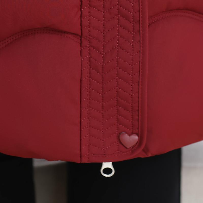 Μεγάλα Μεγέθη XL-5XL Μπουφάν Γυναικών Μέσης Ηλικίας Χειμωνιάτικα Μακριά Παρκά με Κουκούλα Χοντρά Ζεστά Κομψά Γυναικεία Μπουφάν