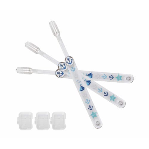 Boys' Children's Toothbrush Set (3-Piece Set with Caps) Marine Pattern