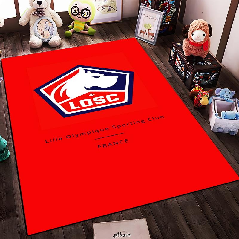 LOSC Team Logo Design Rug Non-slip Rug Suitable for Living Room and Bedroom Sofas