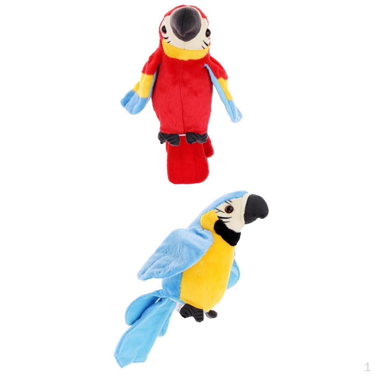 

2шт анимированный плюшевый говорящий повторяющийся попугай мягкая игрушка интерактивные игрушки