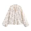 Jnleaog Autumn New Women Clothes Western Style French Style Design Loose Embroidered Single-Breasted Leisure Shirts