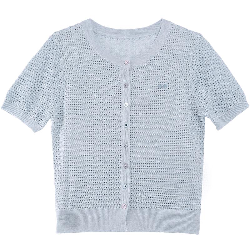 Betu Women s 2026 S/S Hollow-out Knit Short-Sleeve Top M