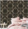 Vinyl Damask Wallpaper Peel and Stick Wallpaper Black Floral Self Adhesive Wallpaper for Bedroom Livingroom Home Wall Decoration