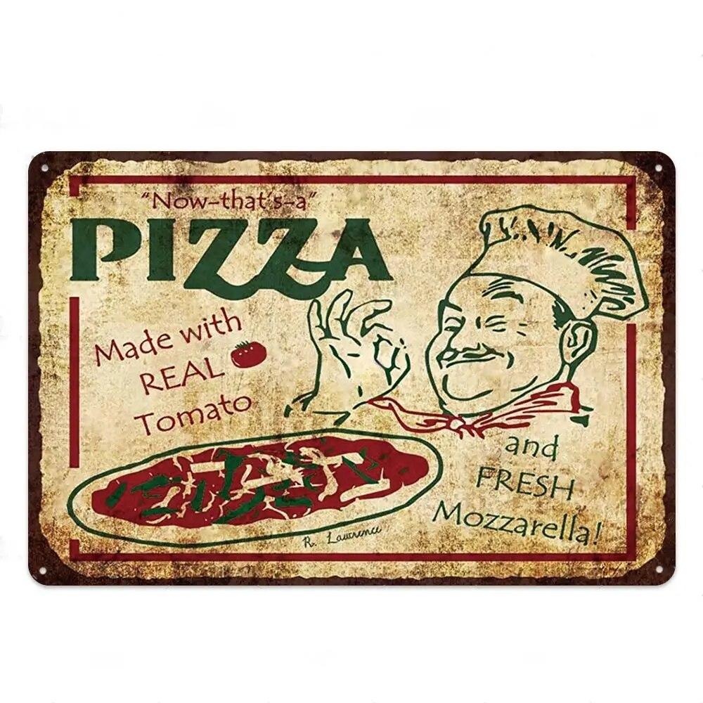 Köstliche Bäckerei Lebensmittel Metall Malerei Wand Kunst Metall Blechschilder Cafe Küche Decor Pizza Poster Vintage Plakette Wand Küche Decor