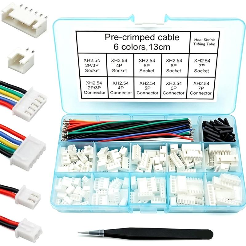 2.54mm Connector Socket Kit With Pre-Crimped 2.54mm Male And Female Cable Wire 2/3/4/5/6/7 Pin Housing JST Connector