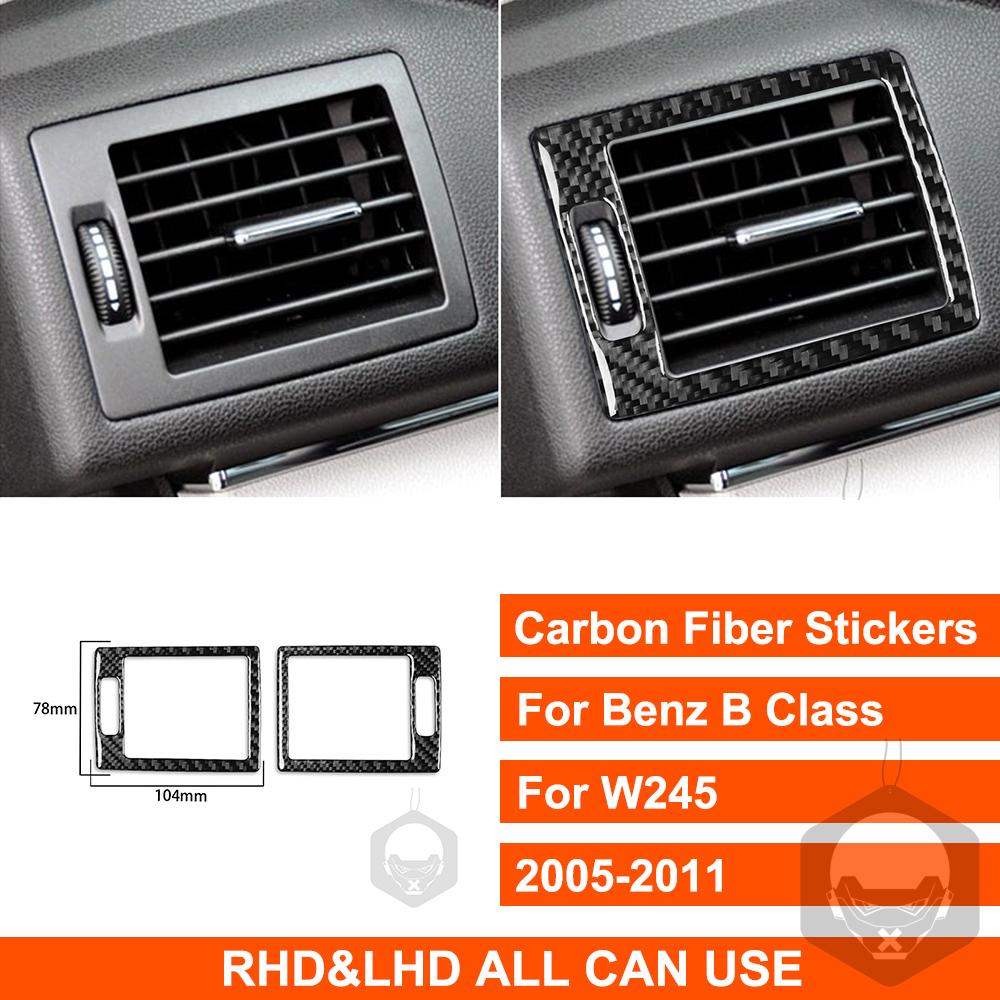For Benz B Class W245 2005-2011 Real Carbon Fiber Sticker Air Conditioning Vent Panel Cover Car ide Decorative Accessories