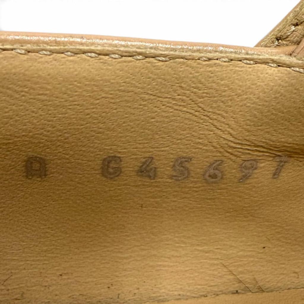 Great CHANEL Pumps COCO Mark Mary Jane Leather Flats Beige Leather 35.5 G45697 Used