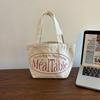Korean Style Women Red Letter Top-handle Bag Canvas Small Shopping Bag Girl Small Tote Bag Handbag for Women Big Canvas Bag