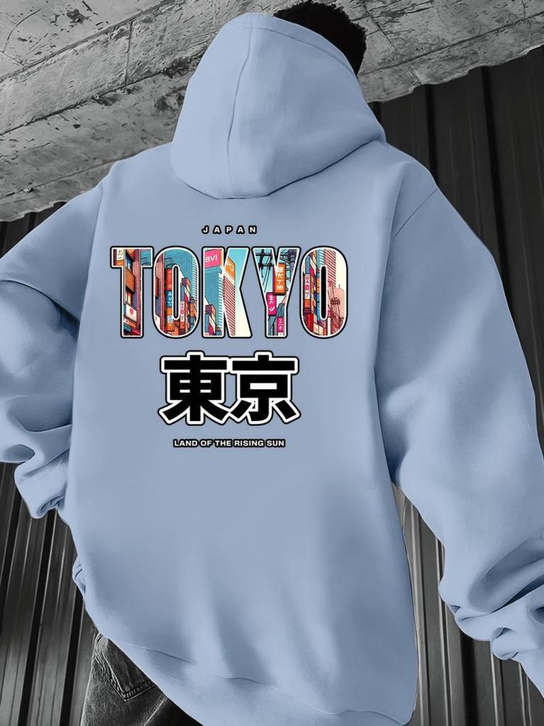 Men's "crane" Printed Sweater 13 Colors Casual Daily Drawstring Hooded Breathable and Comfortable