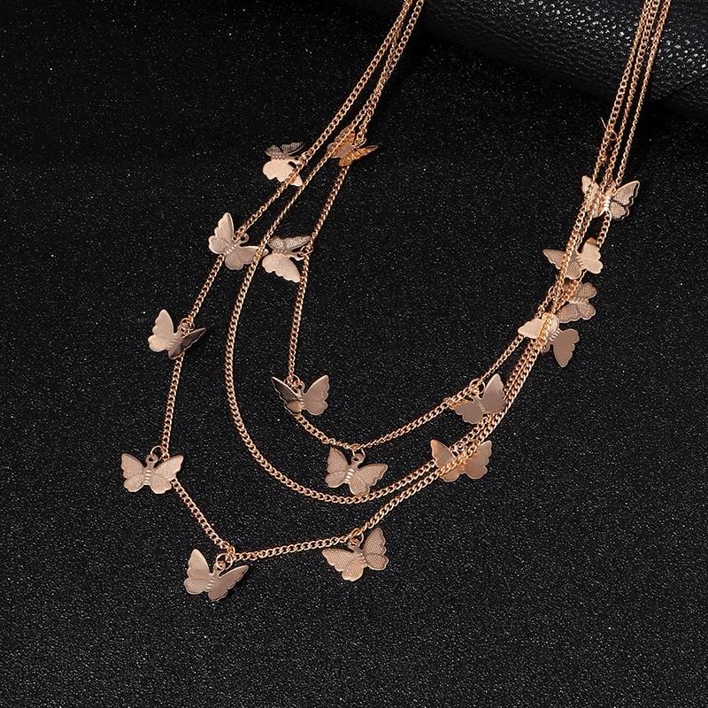 Fashion Punk Street Multi Layer Butterfly HipHop Hook Belt Waist Chain Pants Chain