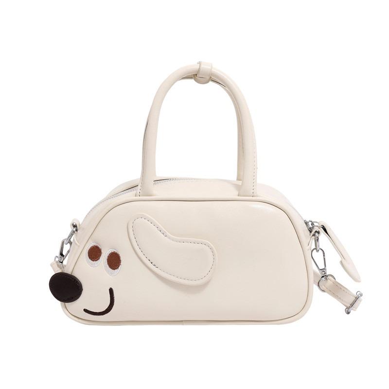 Nisch Tax Hunddesign Höst och Vinter Ny Premium Dam Enkel Bowlingväska Stor Kapacitet Daglig Pendlar Handväska