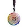 Natural 7 Chakra Orgonite Energy Om Symbol Crystal Pendant for Reiki Healing Stone Handmade Relaxation Meditation Yoga Jewelry