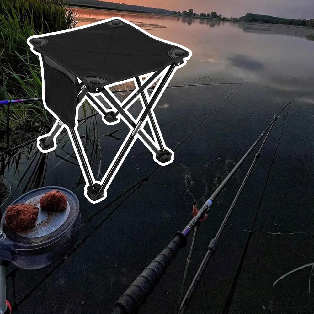 Outdoor Folding Chair With Carry Bag Portable Camping Lightable Folding Stool Fishing Durable Four Corner Small Maza