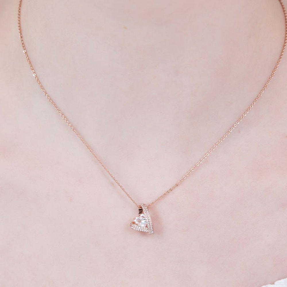 Double Heart Cubic Necklace Elbrnn235