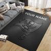 Custom Name,Tampa Bay Buccaneers Home Sofa Decoration for Living Room & Bedroom, Non‑Slip Play Flannel Floor Mat for Game Room