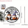 Cartoon Style Wooden Halloween Sign with Adorable Gnomes Pattern - Trick or Treat Figurine Ornaments - Ideal for Front Door, Wall, Room Decor
