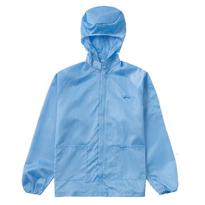 Men's Dustproof Antistatic Hooded Work Suit for Spray Paint - White/Blue