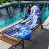 White Horse Starry Sky Print Beach Towel Polyester Soft Quick Dry Large Bath Towel Summer Swimming Pool Surfing Blanket