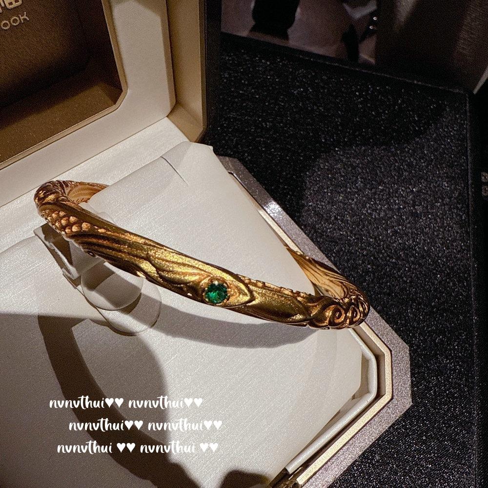 Ancient Gold Filigree Chiseled Qiankun Ring Bracelet, New Chinese Style, Hammer And Lion Enamel Necklace, Set.
