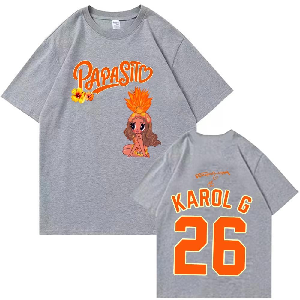 Karol G Tropicoqueta T-Shirt Mann Frau Harajuku Kurzarm Rundhals Freizeitshirt Leicht & Atmungsaktiv für Coole Sommer Outfits