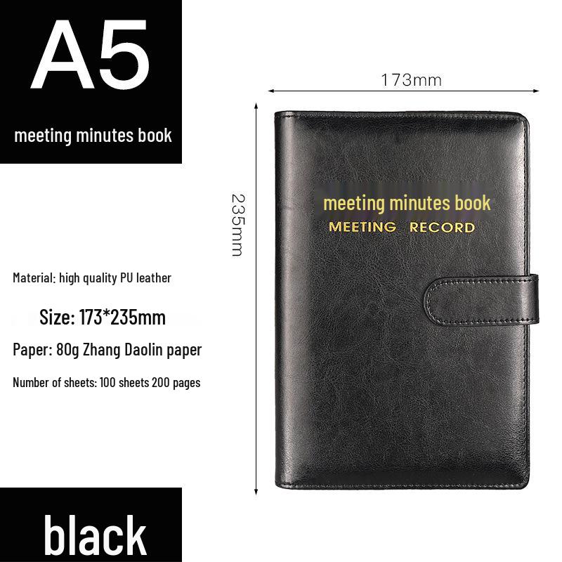 Special Edition A5/B5 Business Meeting Minutes Loose-leaf Notebook with Buckle