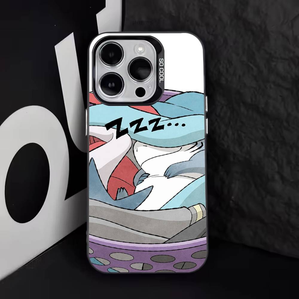 Cartoon Cute Shark Phone Case For iPhone 16,15,14,13,12,11,8,7,Pro,Max,Plus,Mini,XS,SE Anti Fall Black Matte Hard