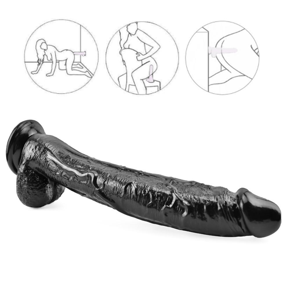 Black Huge Realistic  Dildo with Suction Cup Big Fake Dick Penis Butt Plug for Women Men Gay - Erotic Adult Sex Shop Toy