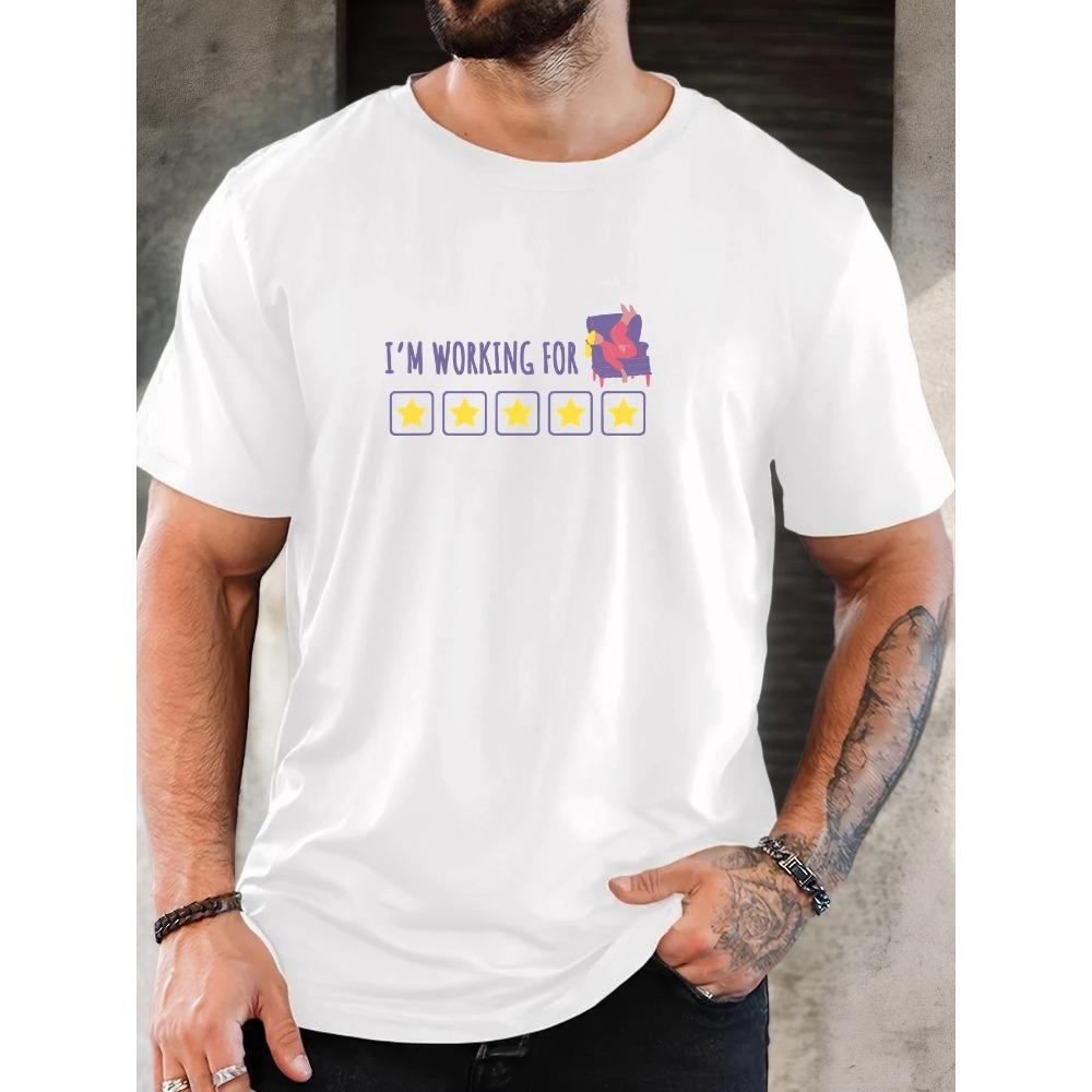 Men's Pattern Summer Casual Crew Neck Short T-shirt