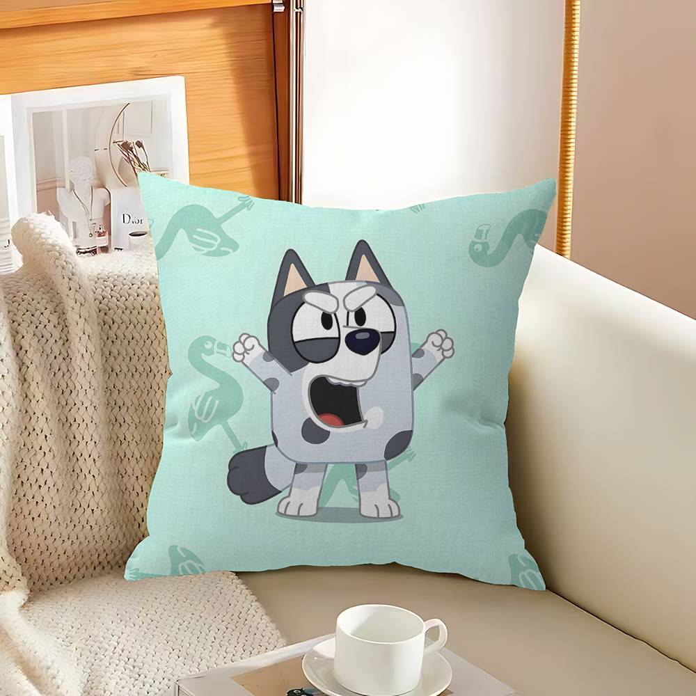 Cartoon BBlueys Pillow Cushion Cover Pillowcase Living Room Sofa Home Decor Customized