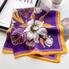 Spring Summer Luxury Design Print Silk Square Scarf Women Soft Hairband Neckerchief Hijab Headband Foulard Ribbons Gift 65*65cm