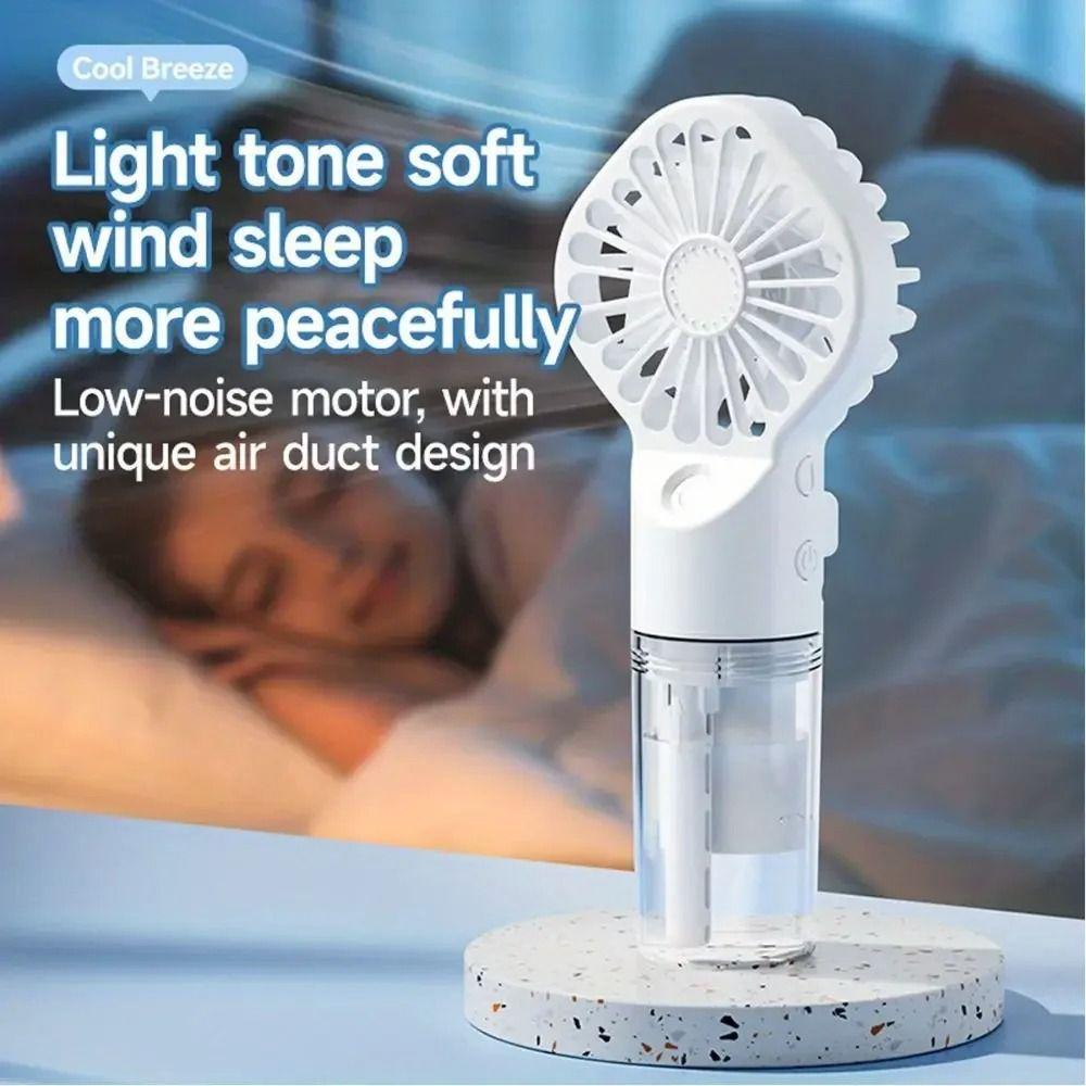 USB Rechargeable Handheld Spray Fan 2 In 1 Design Cooling Water Fan Travel Camping
