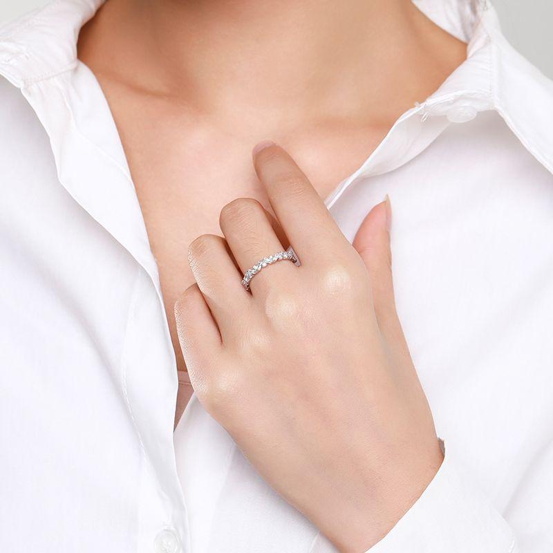 Tancise Classic 925 Sterling Silver  Zircon Ring Ladies Jewelry Wedding Promise Party Gift